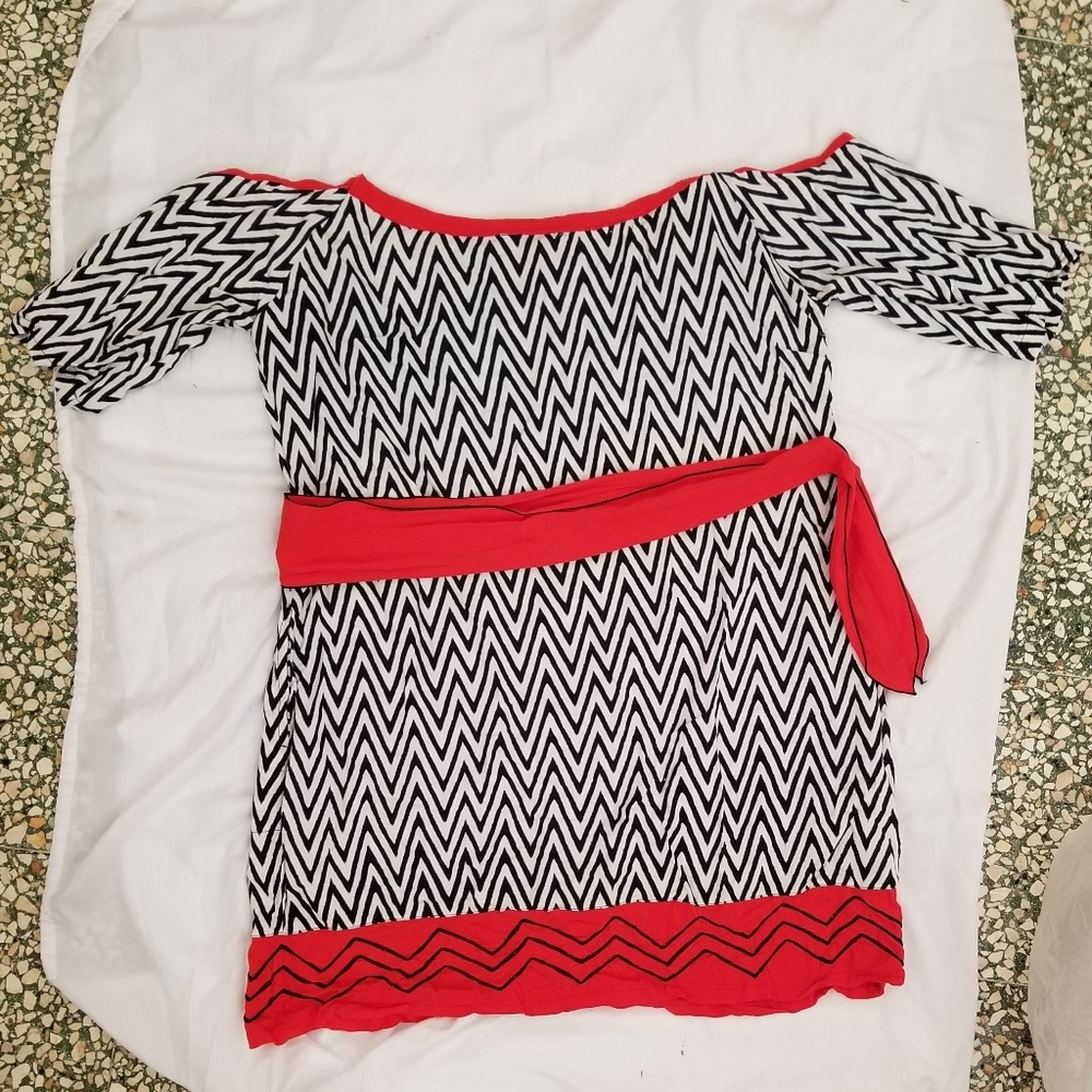 Black, white & red Dress